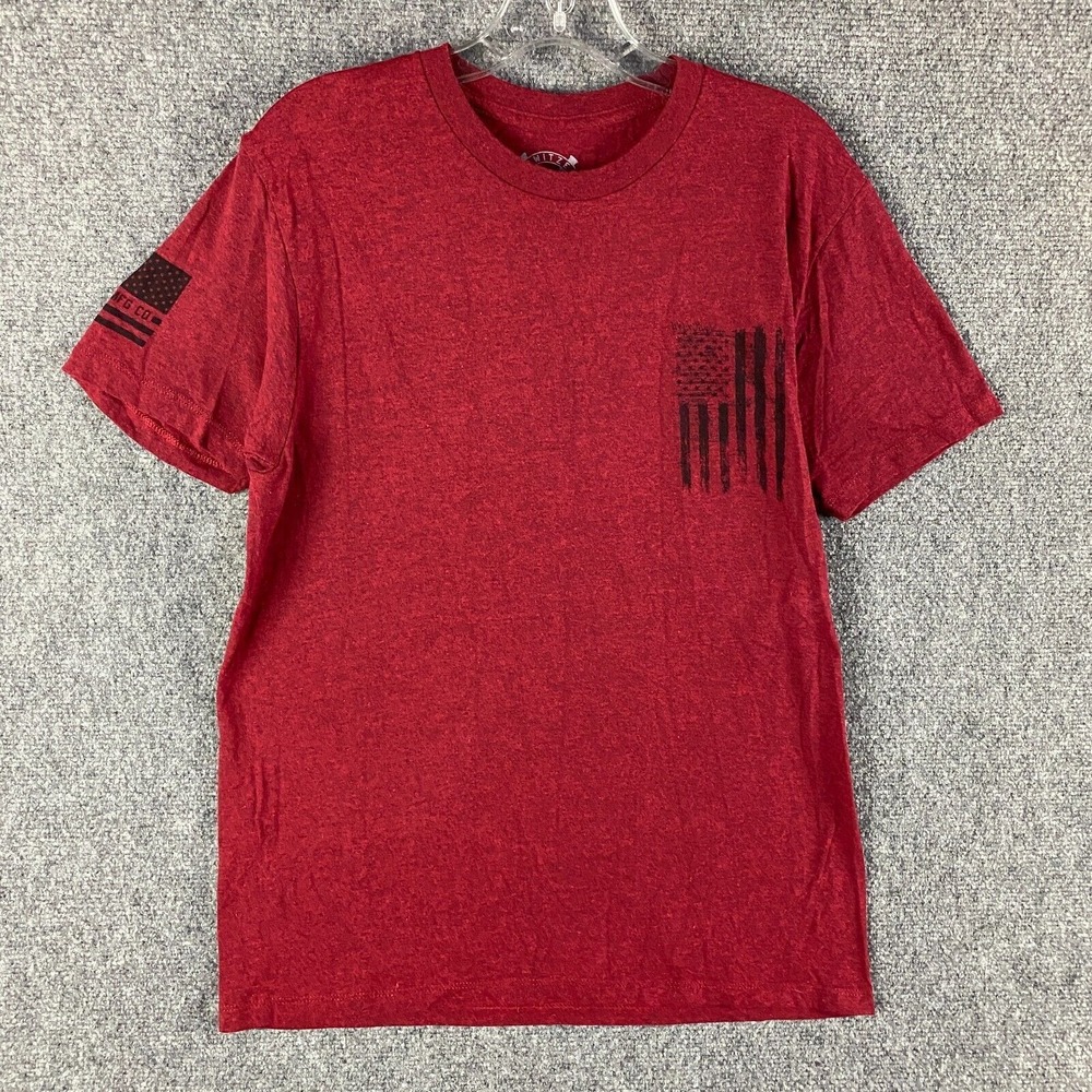 Howitzer‎ Patriot MFG Shirt Men's Medium Red Crew Neck Short Sleeve Casual